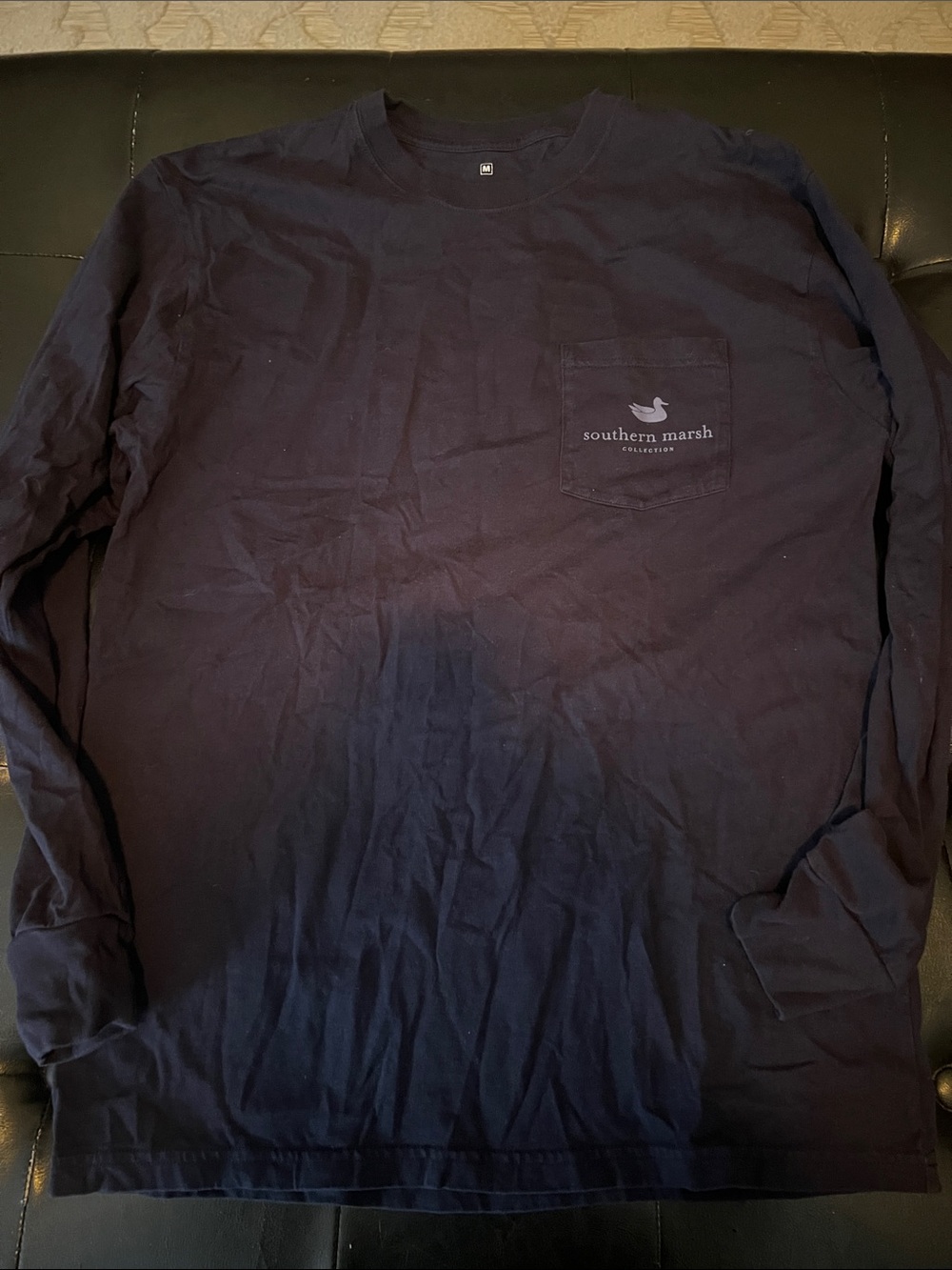 Southern Marsh Long Sleeve Pocket Tee - Navy Blue